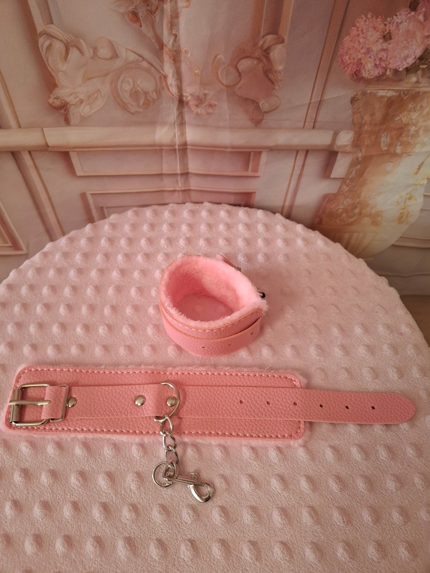 Pareja de Esposas de Peluche — Negro y Rosa