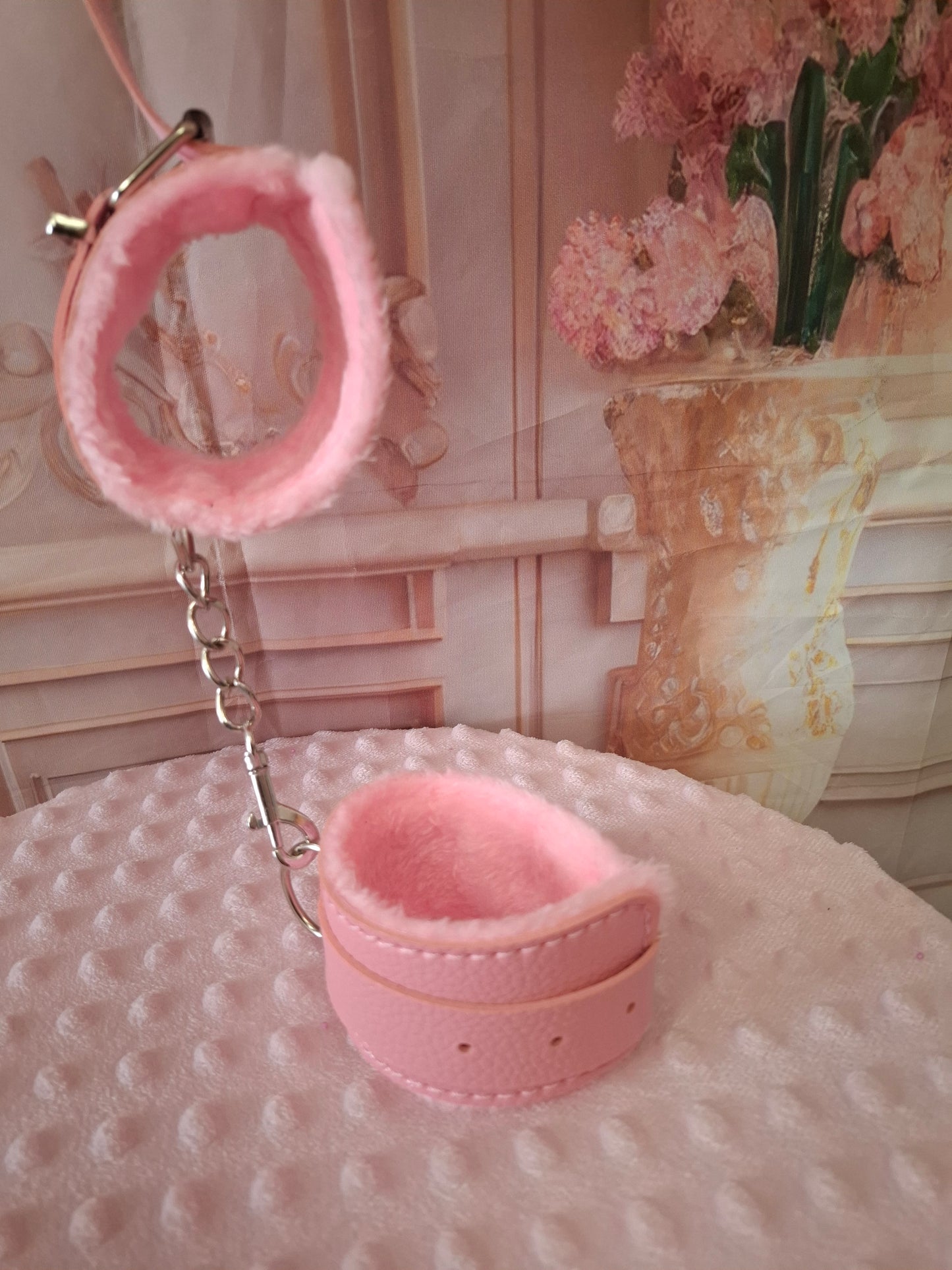 Pareja de Esposas de Peluche — Negro y Rosa
