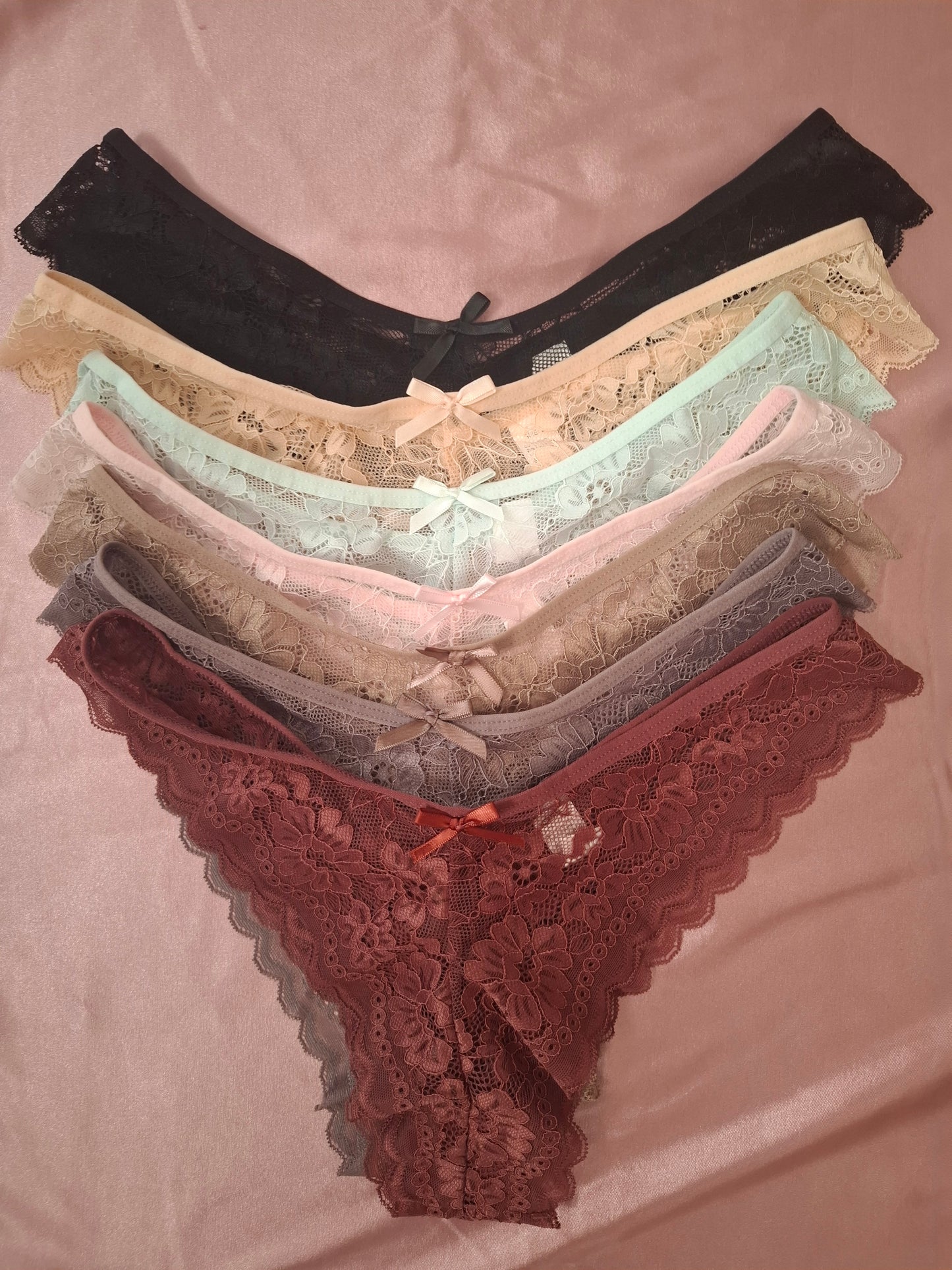 Pack de 7 Braguitas de Encaje en Colores Surtidos