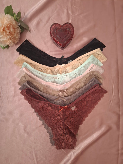 Pack de 7 Braguitas de Encaje en Colores Surtidos