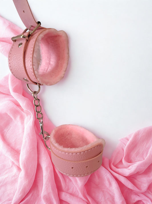 Pareja de Esposas de Peluche — Negro y Rosa