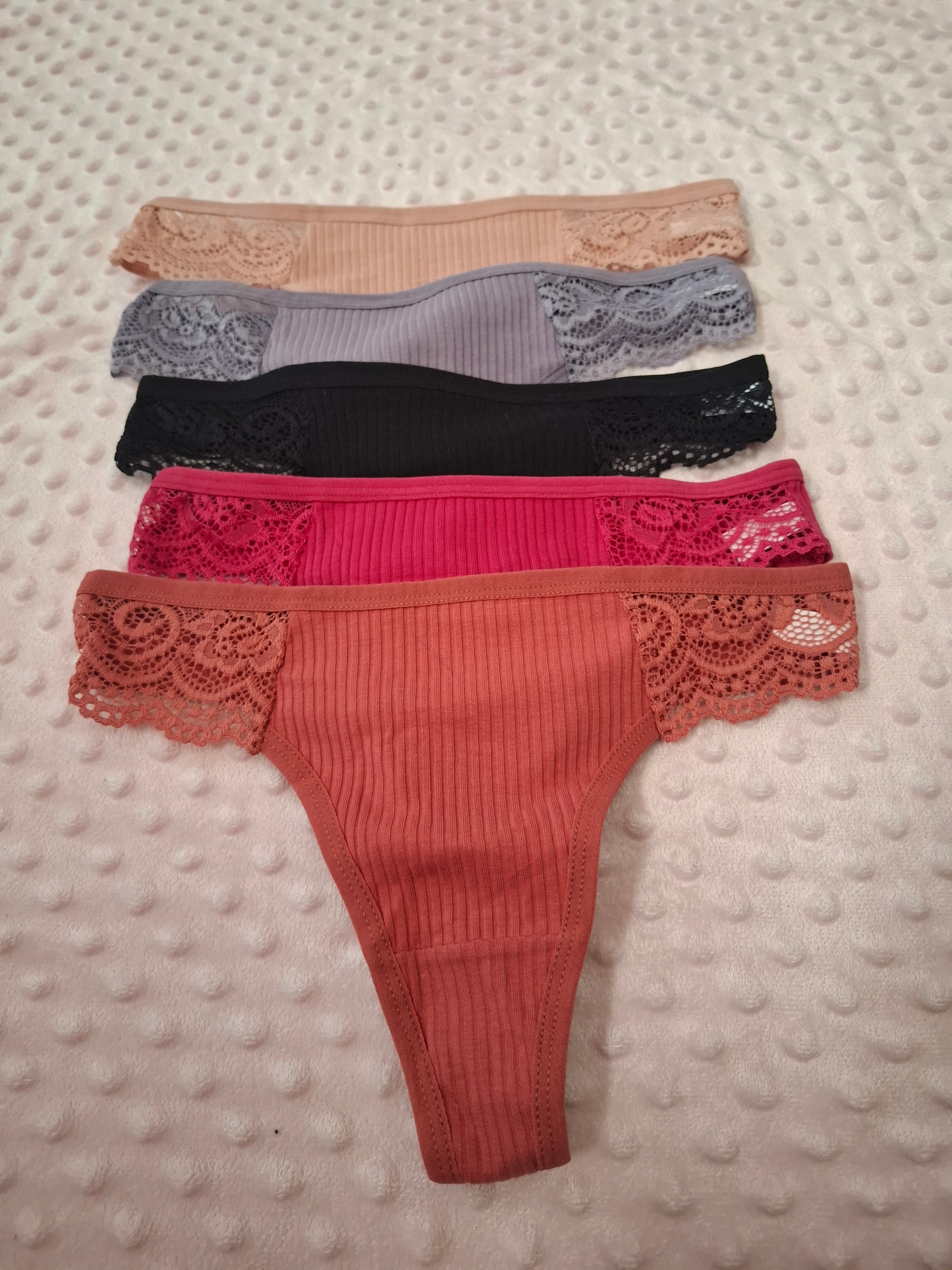 Pack x5 Bombachas de Encaje y Algodón – Colores Surtidos